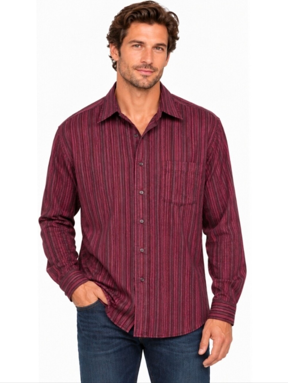 Van Heusen Studio Wrinkle-Free Button Down Shirt Size M